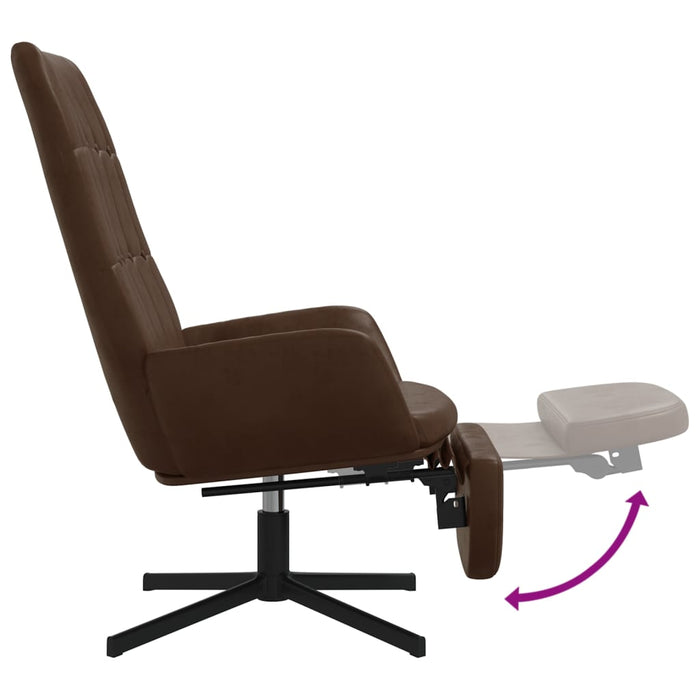 Relaxsessel mit Fußstütze Glänzend Braun Kunstleder