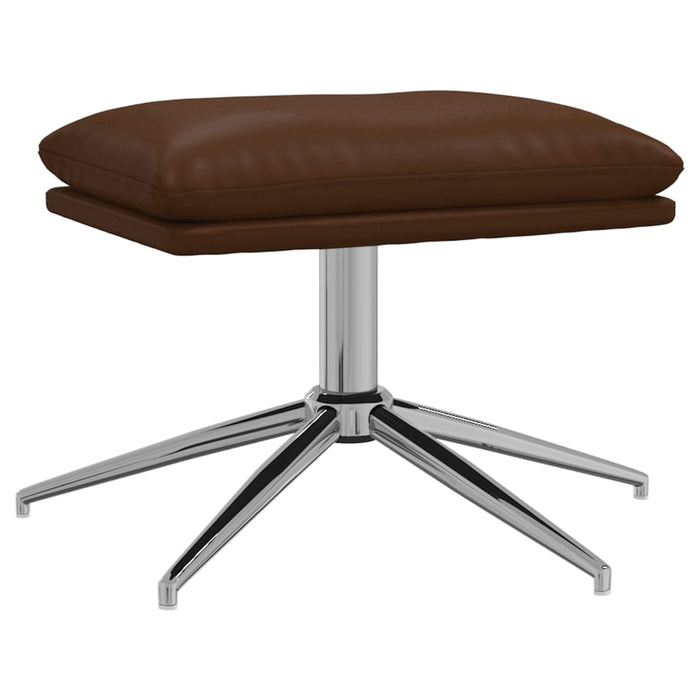 Relaxsessel mit Hocker Glänzend Braun Kunstleder