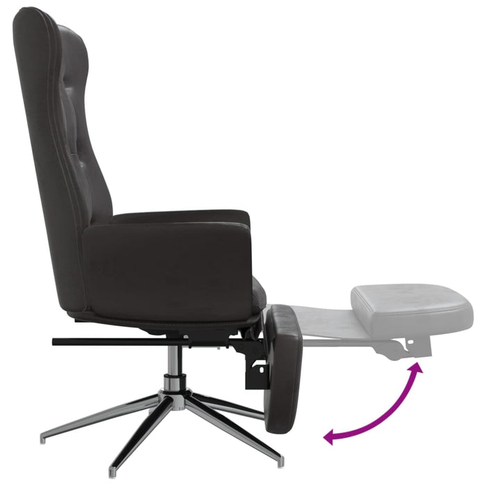 Relaxsessel mit Fußstütze Glänzend Schwarz Kunstleder