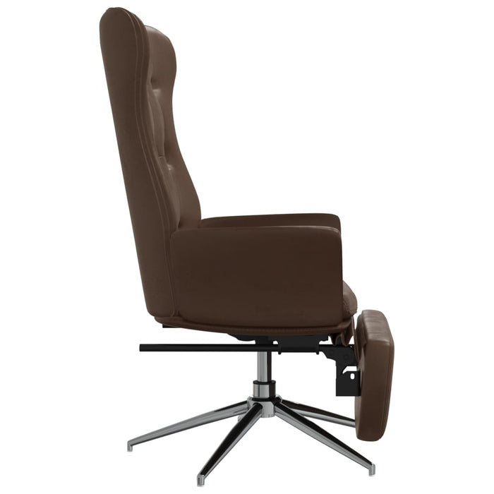 Relaxsessel mit Fußstütze Glänzend Braun Kunstleder
