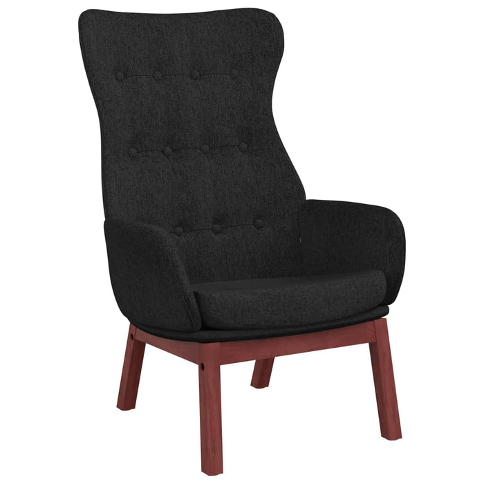 Relaxsessel mit Hocker Schwarz Stoff