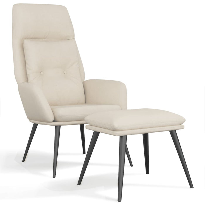 Relaxsessel mit Hocker Creme Mikrofasergewebe