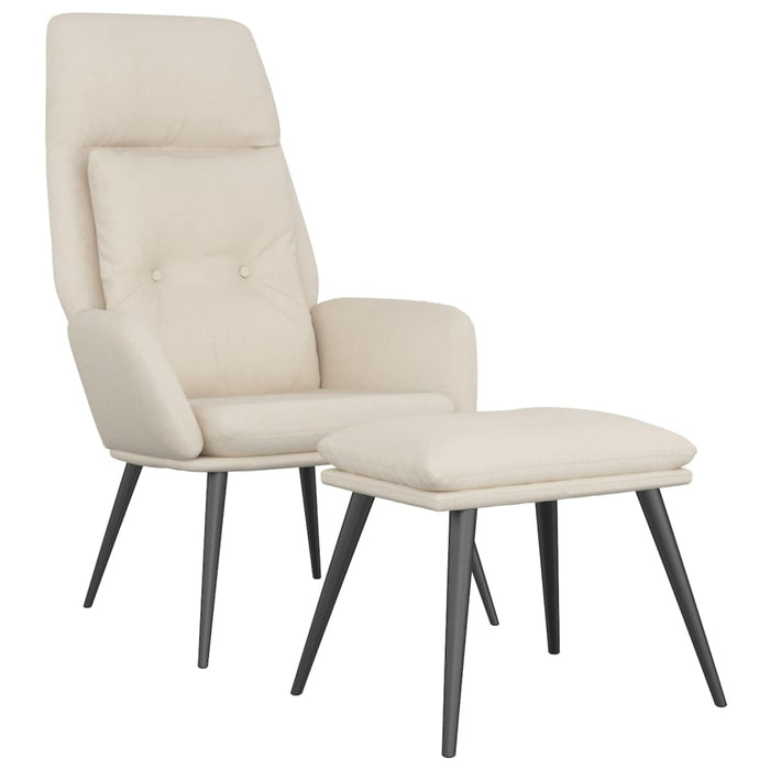 Relaxsessel mit Hocker Creme Mikrofasergewebe