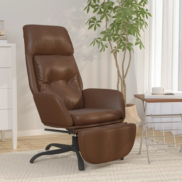 Relaxsessel mit Fußstütze Glänzend Braun Kunstleder