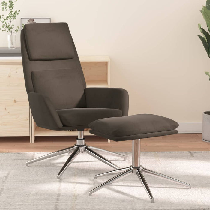 Relaxsessel mit Hocker Dunkelgrau Mikrofasergewebe