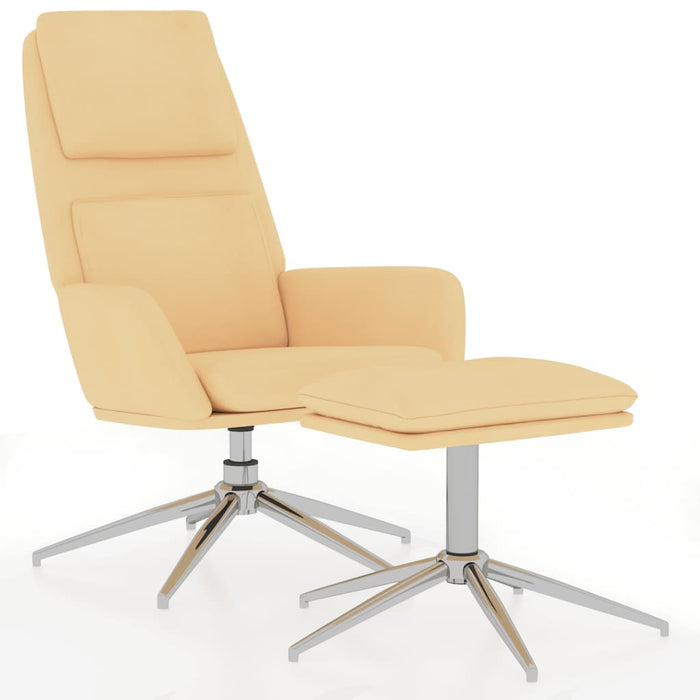 Relaxsessel mit Hocker Creme Mikrofasergewebe
