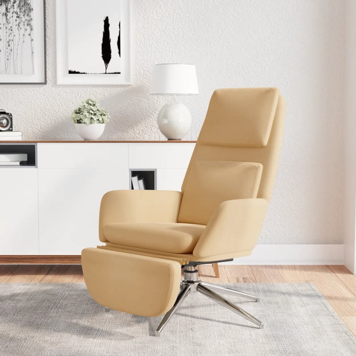 Relaxsessel mit Fußstütze Creme Mikrofasergewebe