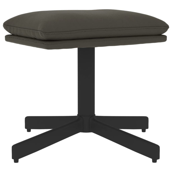 Relaxsessel mit Hocker Dunkelgrau Samt