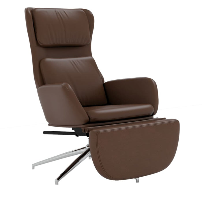 Relaxsessel mit Fußstütze Glänzend Braun Kunstleder