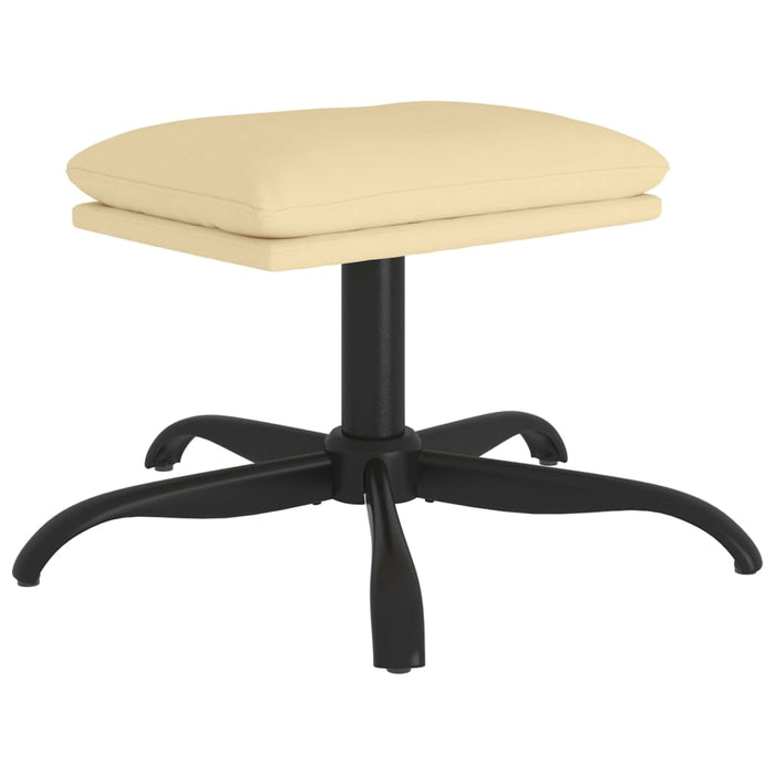 Relaxsessel mit Hocker Cremeweiß Samt