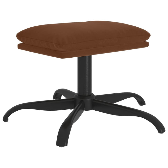 Relaxsessel mit Hocker Braun Mikrofasergewebe