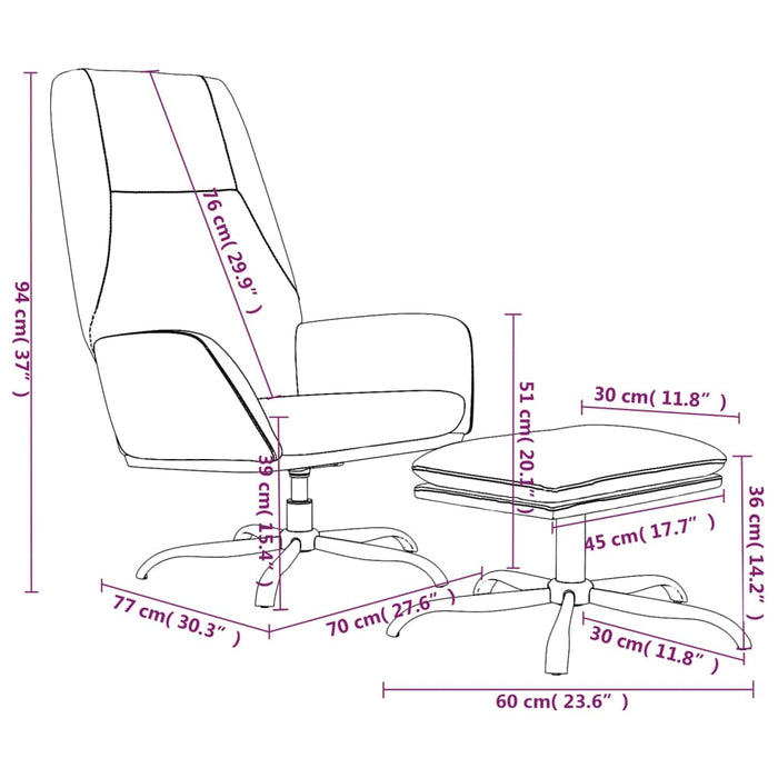 Relaxsessel mit Hocker Taupe Mikrofasergewebe