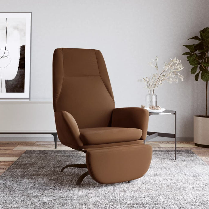Relaxsessel mit Fußstütze Braun Mikrofasergewebe