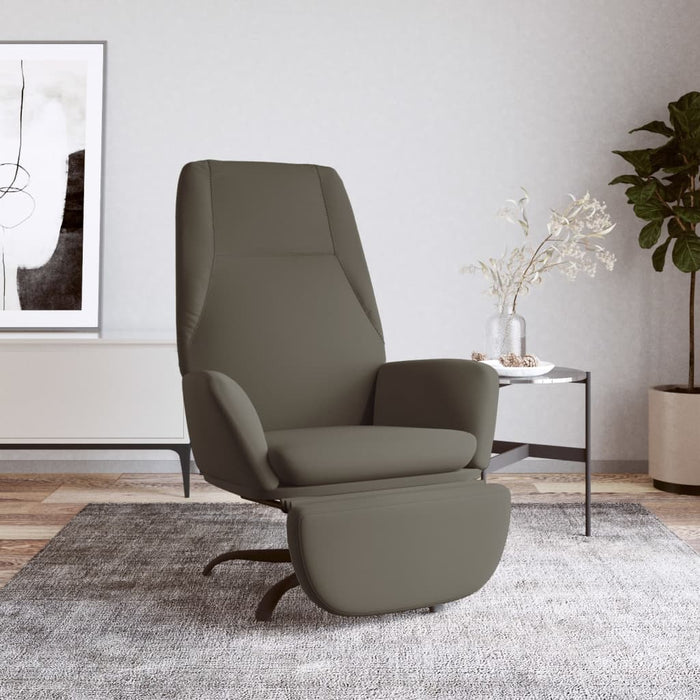 Relaxsessel mit Fußstütze Dunkelgrau Mikrofasergewebe