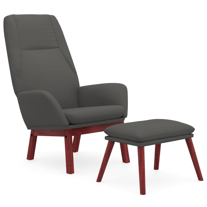 Relaxsessel mit Hocker Dunkelgrau Stoff