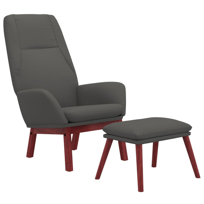Relaxsessel mit Hocker Dunkelgrau Stoff