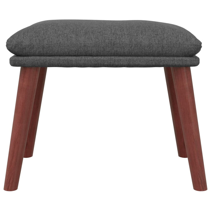 Relaxsessel mit Hocker Dunkelgrau Stoff