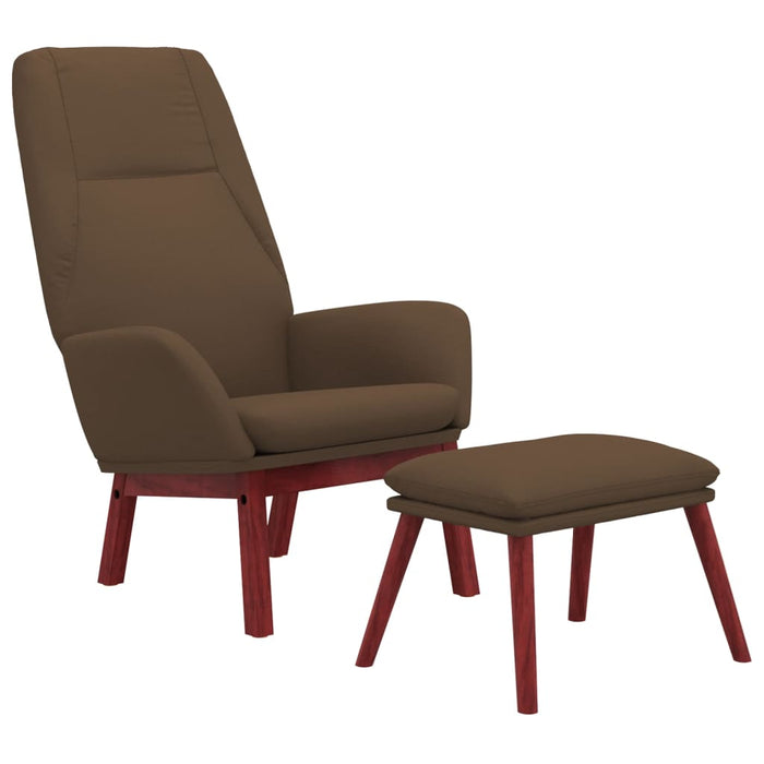 Relaxsessel mit Hocker Braun Stoff