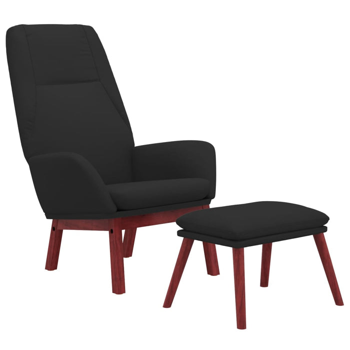 Relaxation chair with stool black fabric