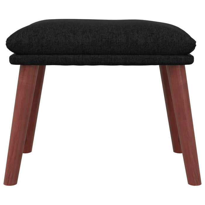 Relaxation chair with stool black fabric