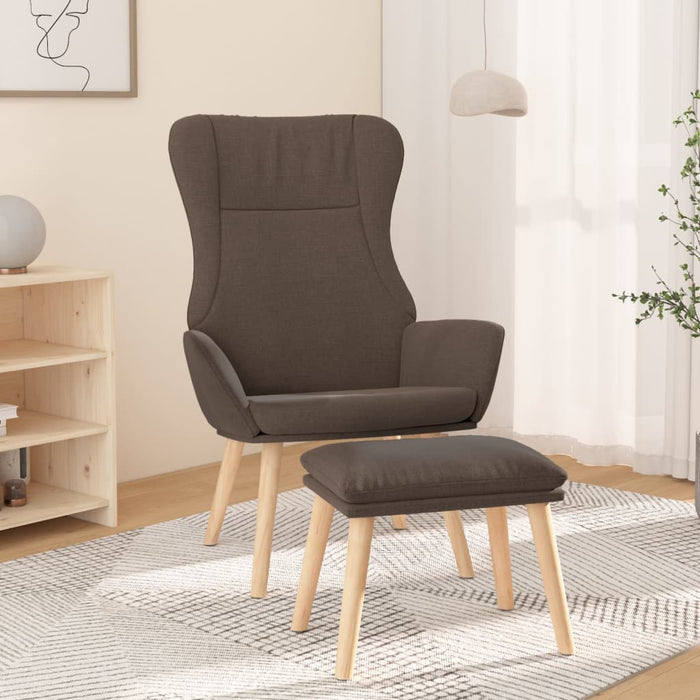 Relaxsessel mit Hocker Taupe Stoff