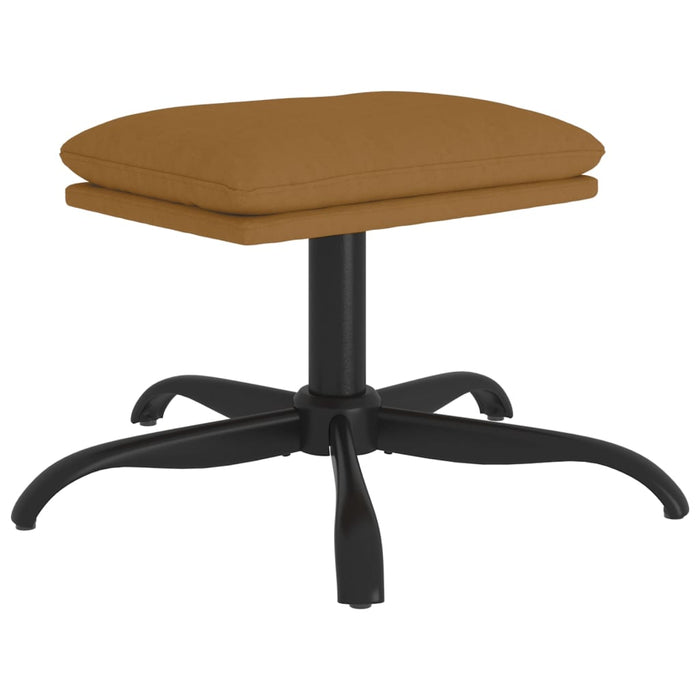 Relaxsessel mit Hocker Braun Samt