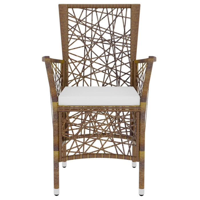 3-tlg. Garten-Essgruppe Poly Rattan Braun