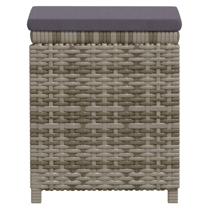 6-tlg. Garten-Lounge-Set mit Kissen Poly Rattan Grau