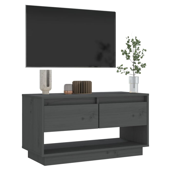 TV cabinet gray 74x34x40 cm solid pine wood