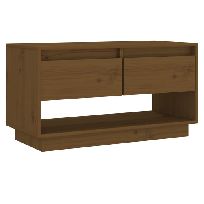 TV cabinet honey brown 74x34x40 cm solid pine wood