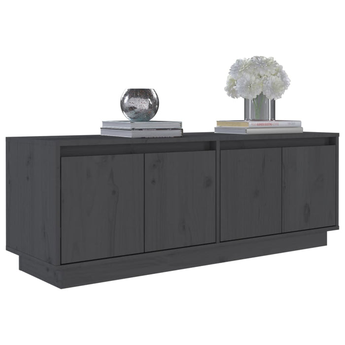 TV-Schrank Grau 110x34x40 cm Massivholz Kiefer