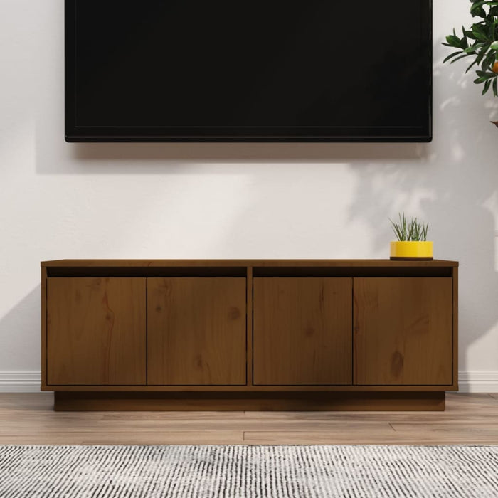 TV-Schrank Honigbraun 110x34x40 cm Massivholz Kiefer