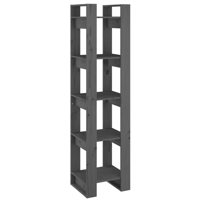 Bookcase/room divider gray 41x35x160 cm solid pine wood