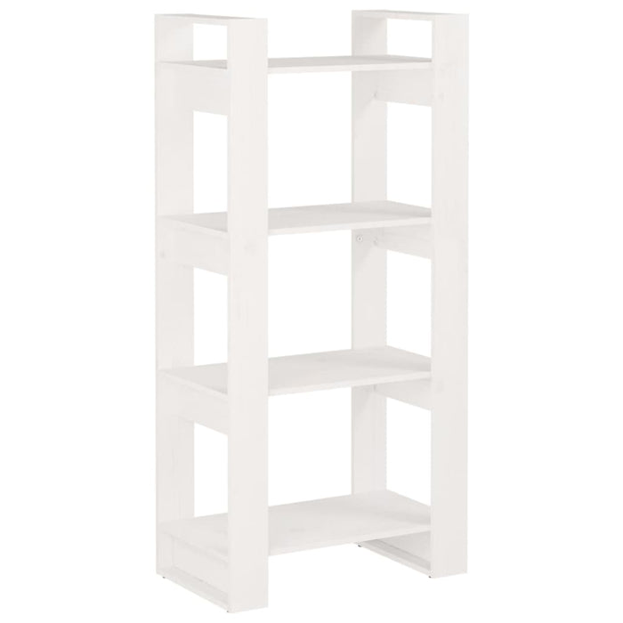 Bücherregal/Raumteiler Weiß 60x35x125 cm Massivholz