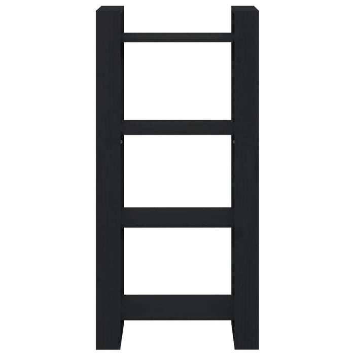 Bücherregal/Raumteiler Schwarz 60x35x125 cm Massivholz