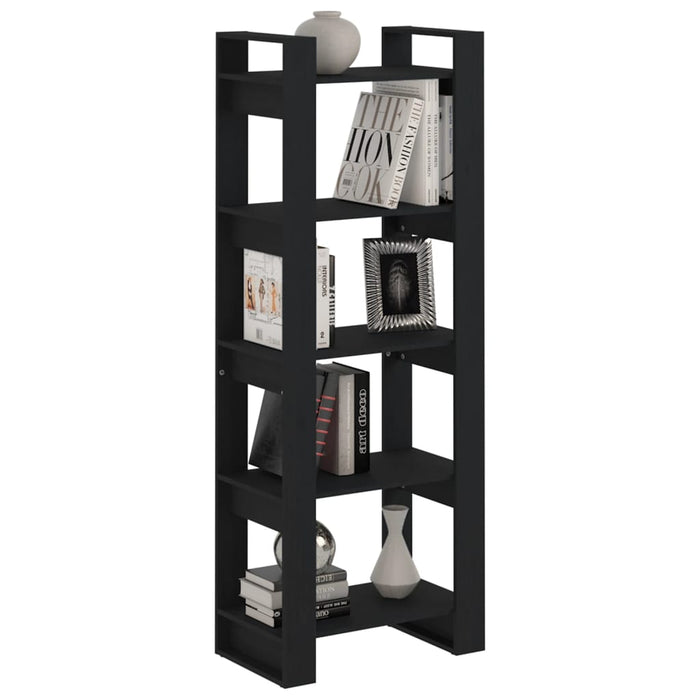 Bookcase/room divider black 60x35x160 cm solid wood