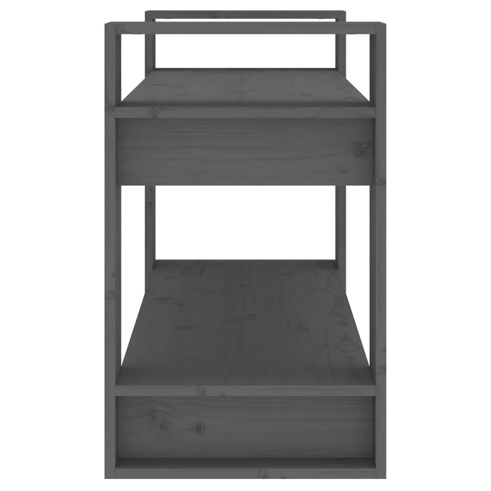 Bücherregal/Raumteiler Grau 80x35x56,5 cm Massivholz Kiefer