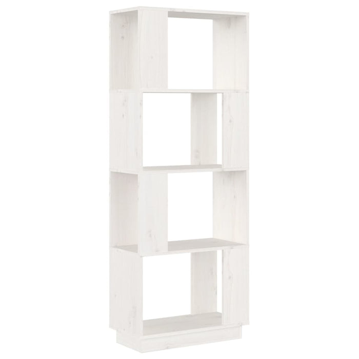Bookcase/room divider white 51x25x132 cm solid pine wood