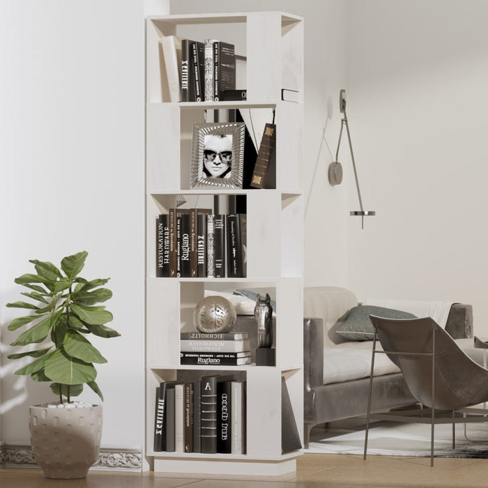 Bücherregal/Raumteiler Weiß 51x25x163,5 cm Massivholz Kiefer