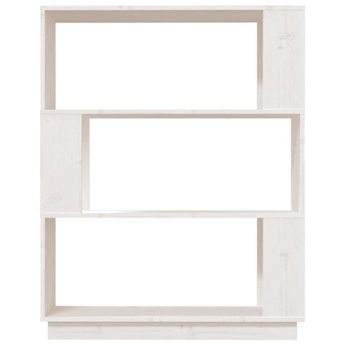 Bookcase/room divider white 80x25x101 cm solid pine wood