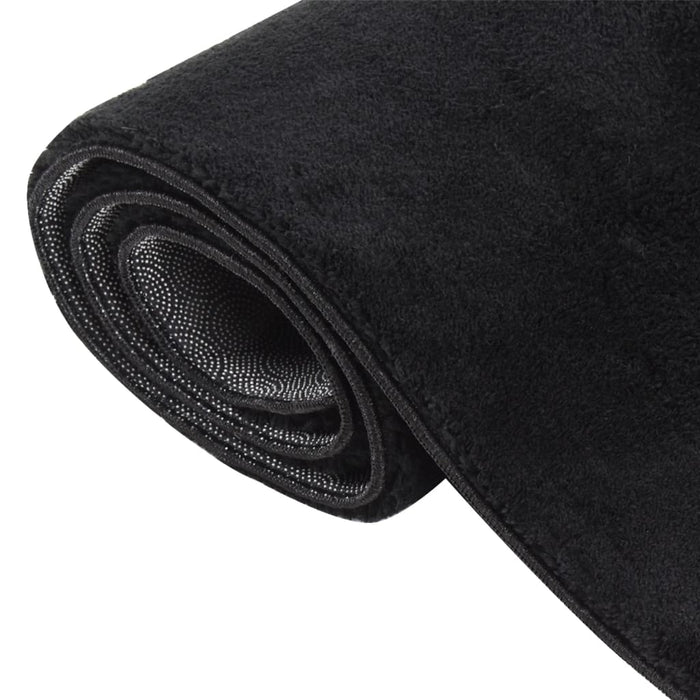 Teppich Waschbar Flauschig Kurzflor 200x290 Rutschfest Schwarz