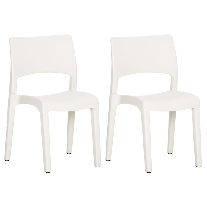 Gartenstühle 2 Stk. Weiß Polypropylen