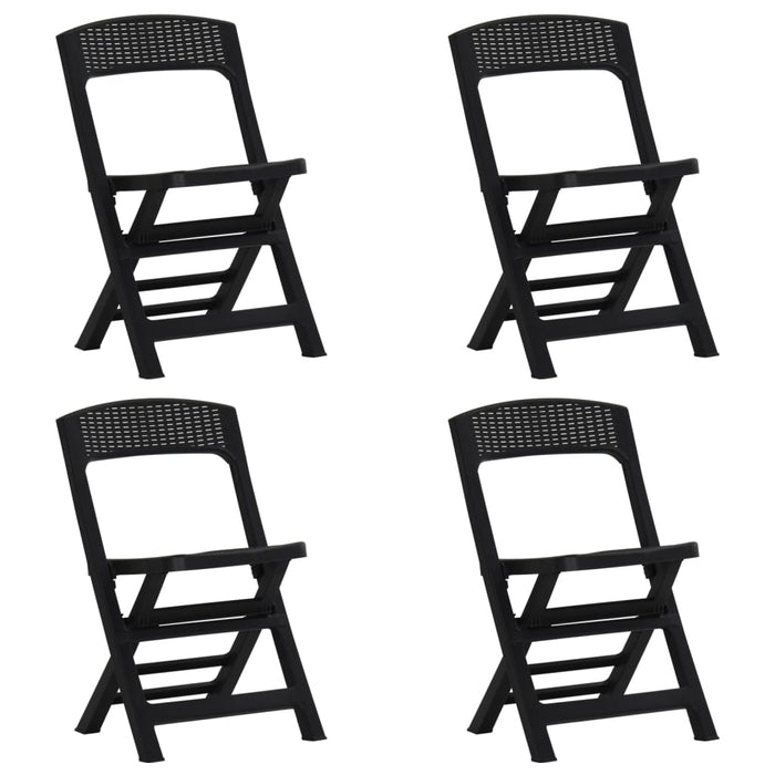 Folding garden chairs 4 pcs. PP anthracite