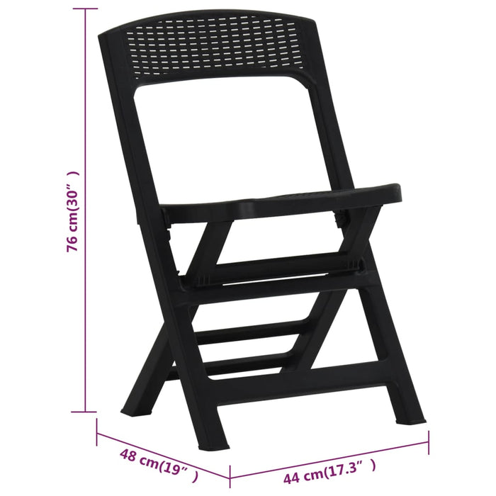 Folding garden chairs 4 pcs. PP anthracite
