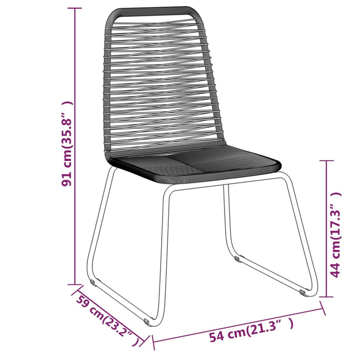 5-tlg. Garten-Essgruppe Schwarz