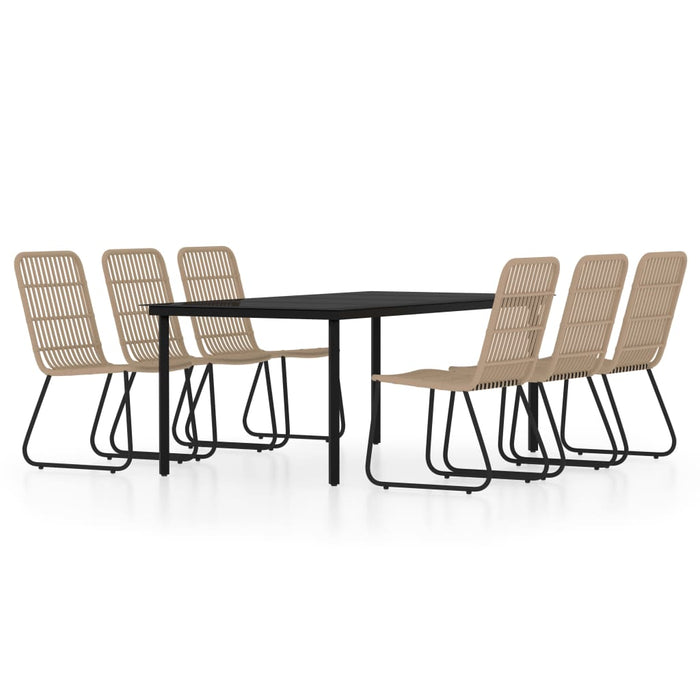 7-tlg. Garten-Essgruppe Eichen-Optik