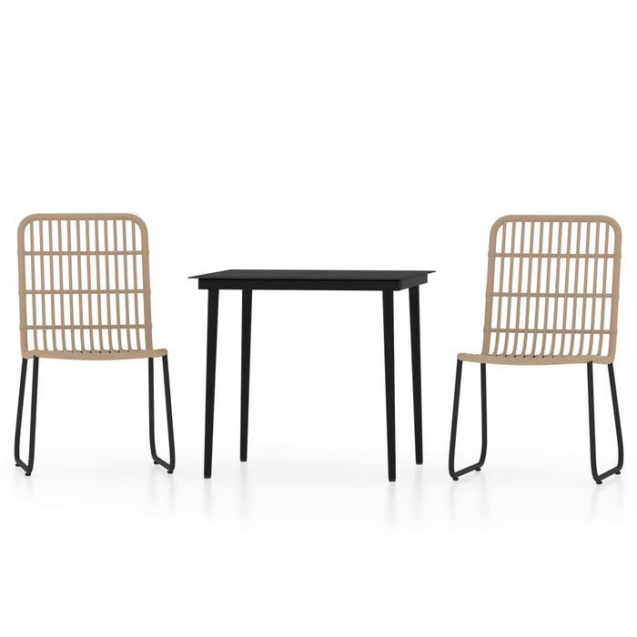 3-tlg. Garten-Essgruppe Eichen-Optik