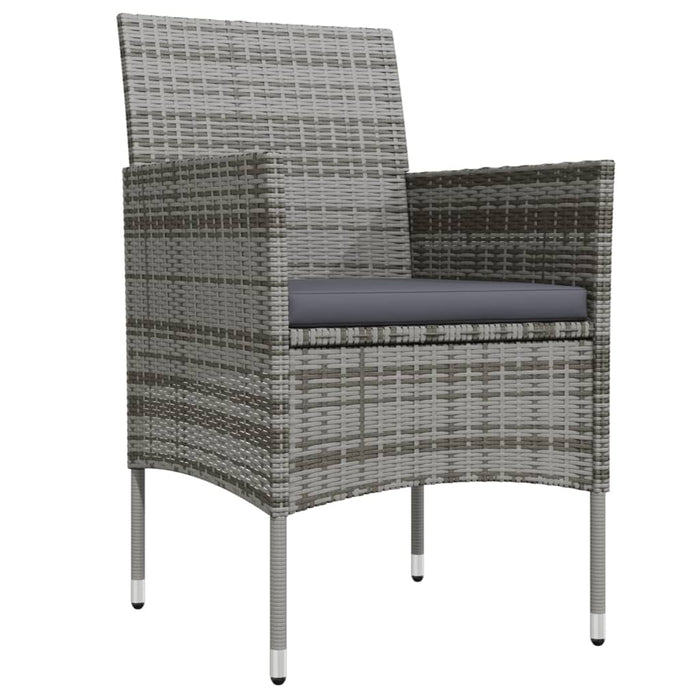 3-tlg. Garten-Essgruppe mit Kissen Grau und Schwarz