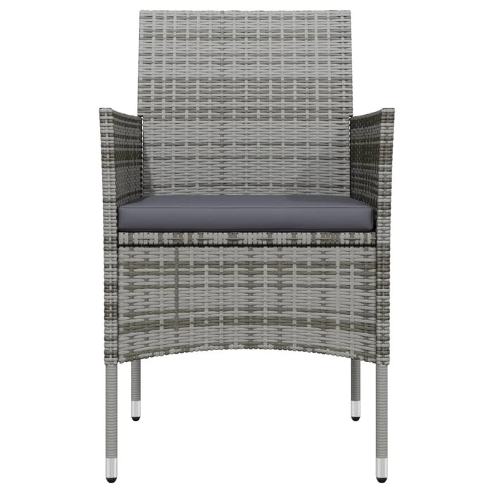 3-tlg. Garten-Essgruppe mit Kissen Grau und Schwarz