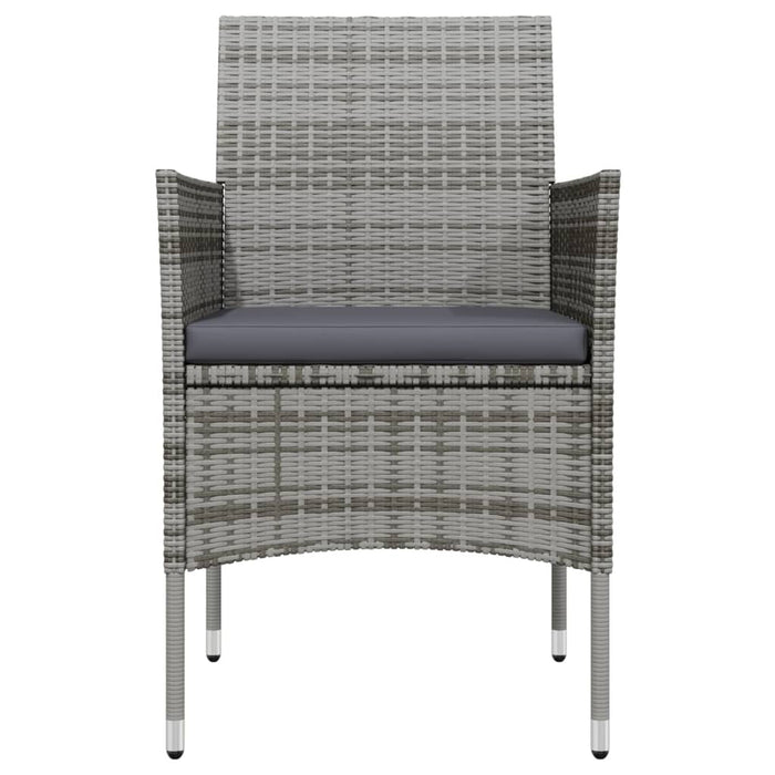 7-tlg. Garten-Essgruppe mit Kissen Grau und Schwarz